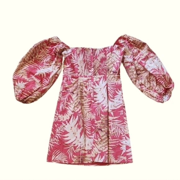 CARA CARA MONTAUK‎ RED PALMS DRESS S - Picture 3 of 10